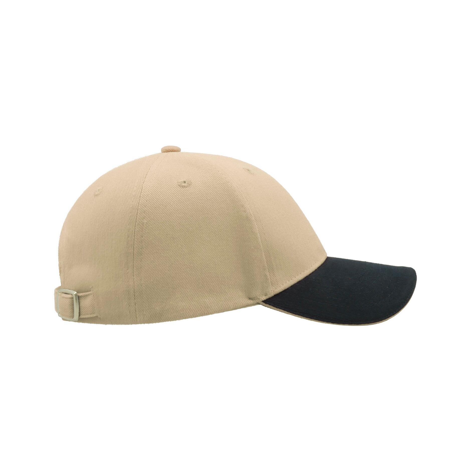 Liberty Sandwich Heavy Brush Cotton 6 Panel Cap (Pack Of 2) (Natural/Navy) 4/4