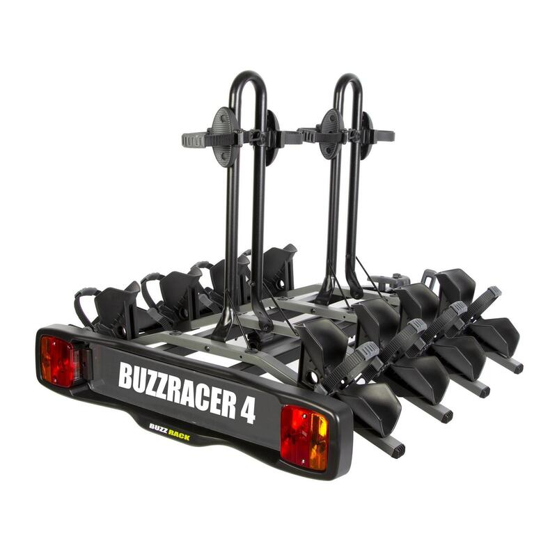 BUZZRACER 4 Portabicicletas sobre enganche - Plataforma para 4 bicicletas