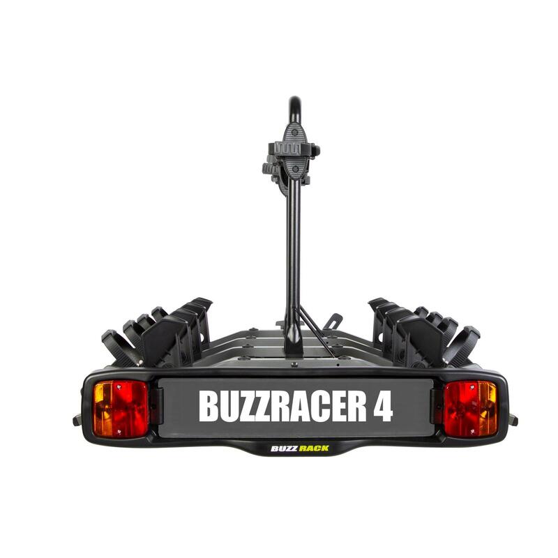 BUZZRACER 4 Portabicicletas sobre enganche - Plataforma para 4 bicicletas