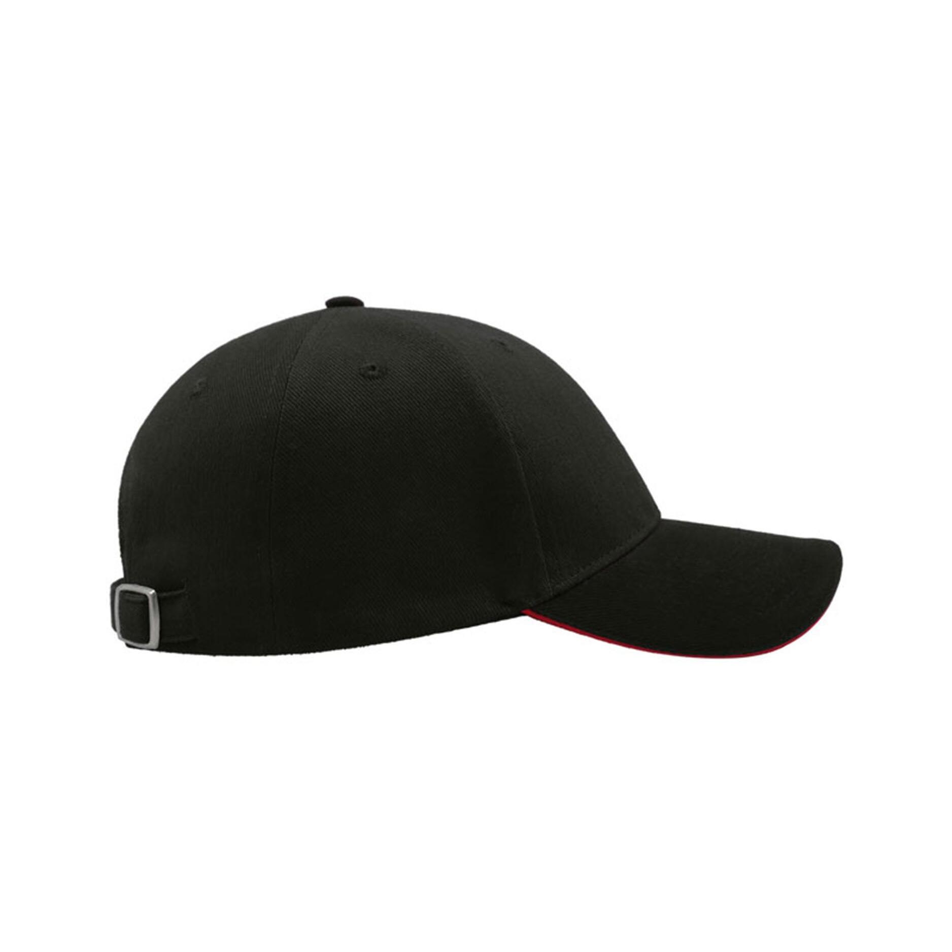 Liberty Sandwich Heavy Brush Cotton 6 Panel Cap (Pack Of 2) (Black/Red) 3/4