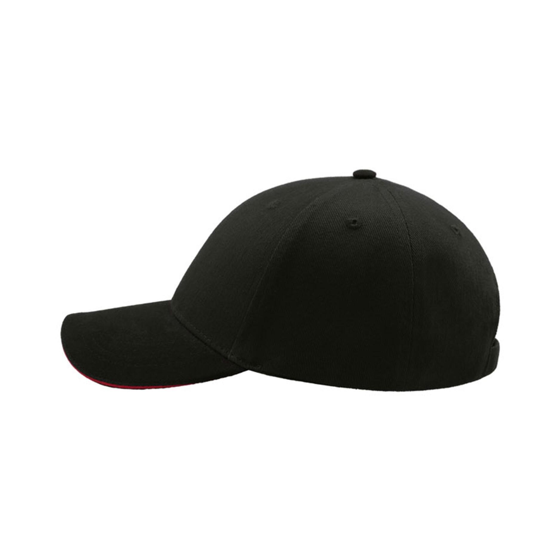 Liberty Sandwich Heavy Brush Cotton 6 Panel Cap (Pack Of 2) (Black/Red) 4/4