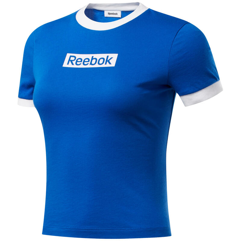 Camiseta de Manga Corta Mujer Reebok Essentials Linear Logo Azul