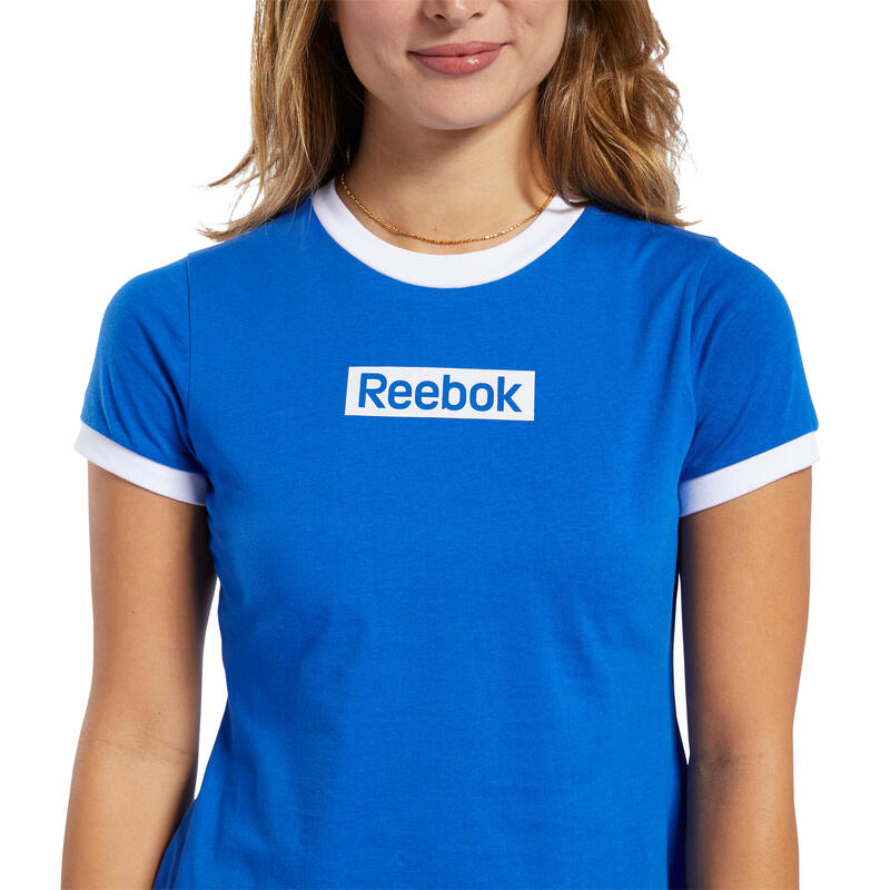 Camiseta de Manga Corta Mujer Reebok Essentials Linear Logo Azul