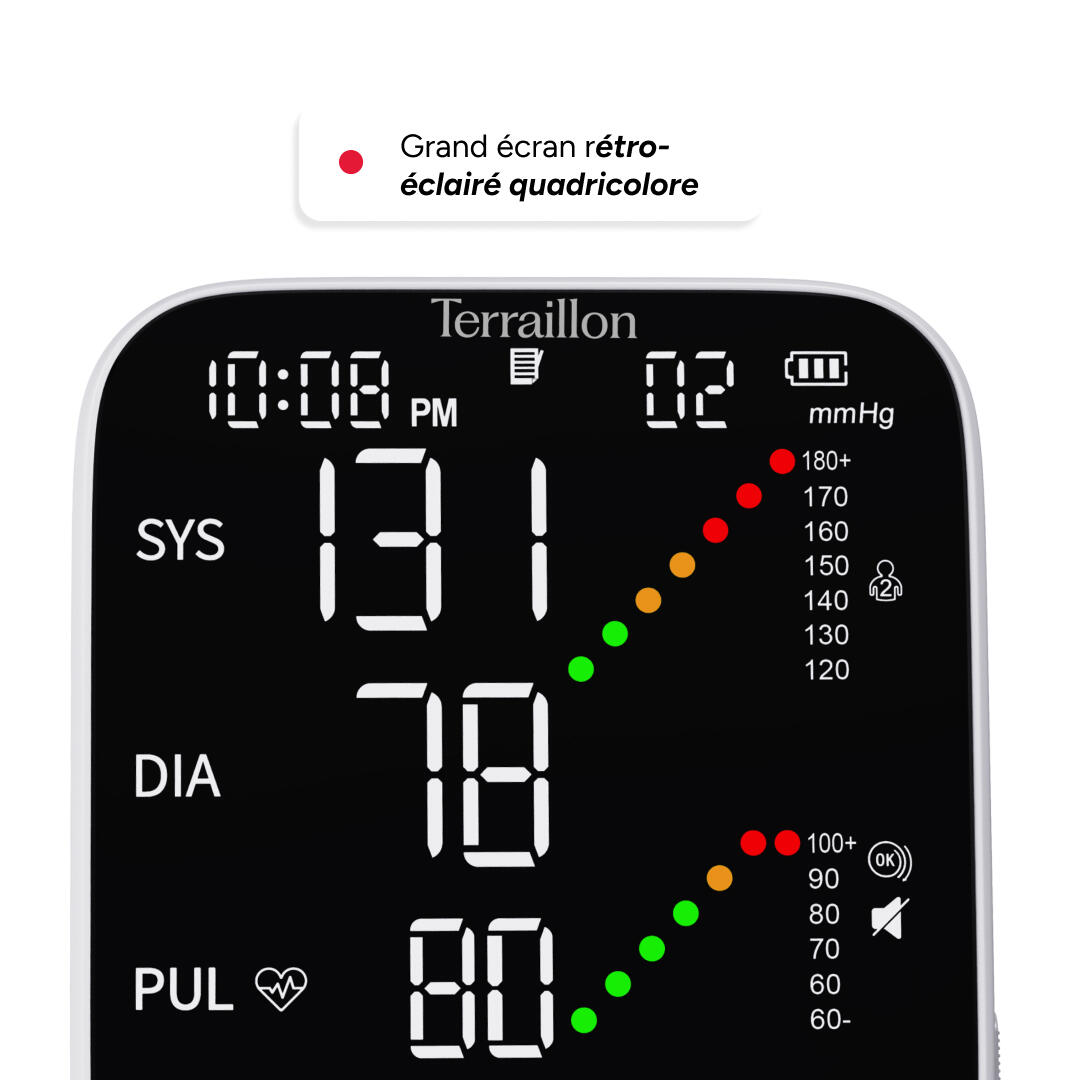 Tensiomètre Bras Connecté ajustable (22-42 cm), Ecran LED pour un suivi optimal. 5/7