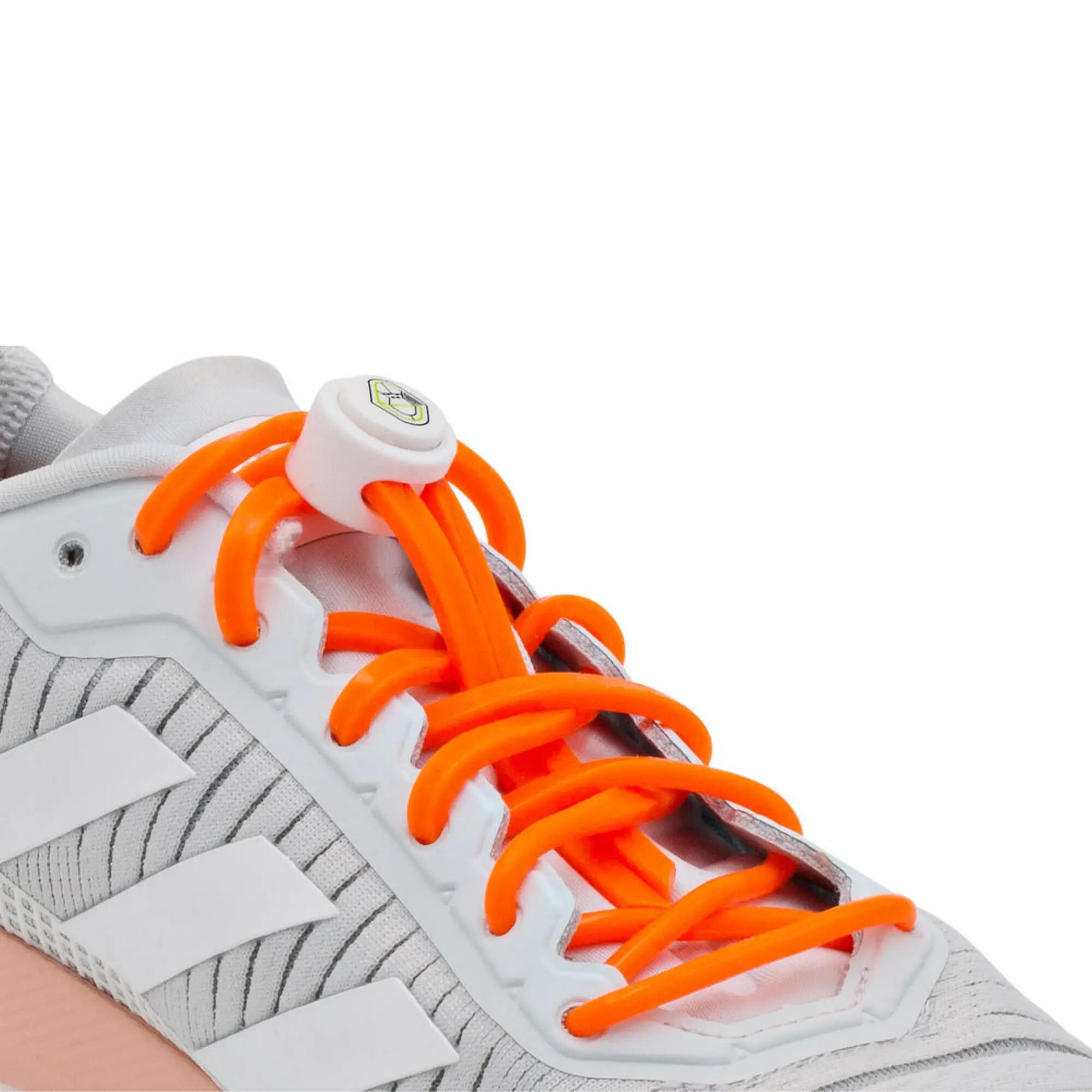 Lacets Élastiques Course Running Confort Optimal en Silicone  - orange fluo 2/5