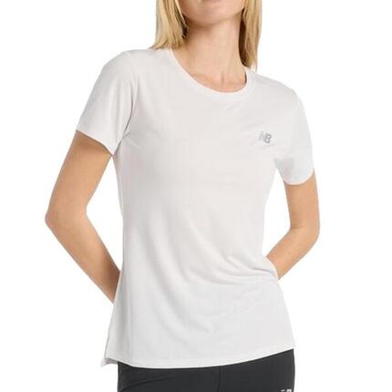 New Balance Damen Sport T-Shirt Weiß Kurzarm