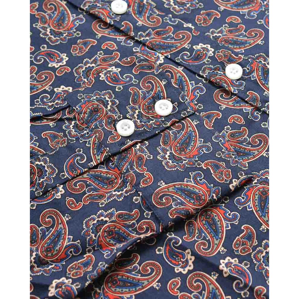 Camicia Paisley Manica Lunga Uomo Lambretta Blu Navy 4/5