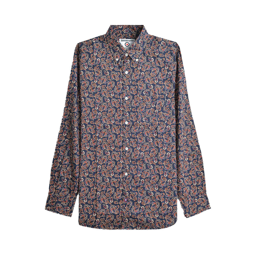 Camicia Paisley Manica Lunga Uomo Lambretta Blu Navy 2/5