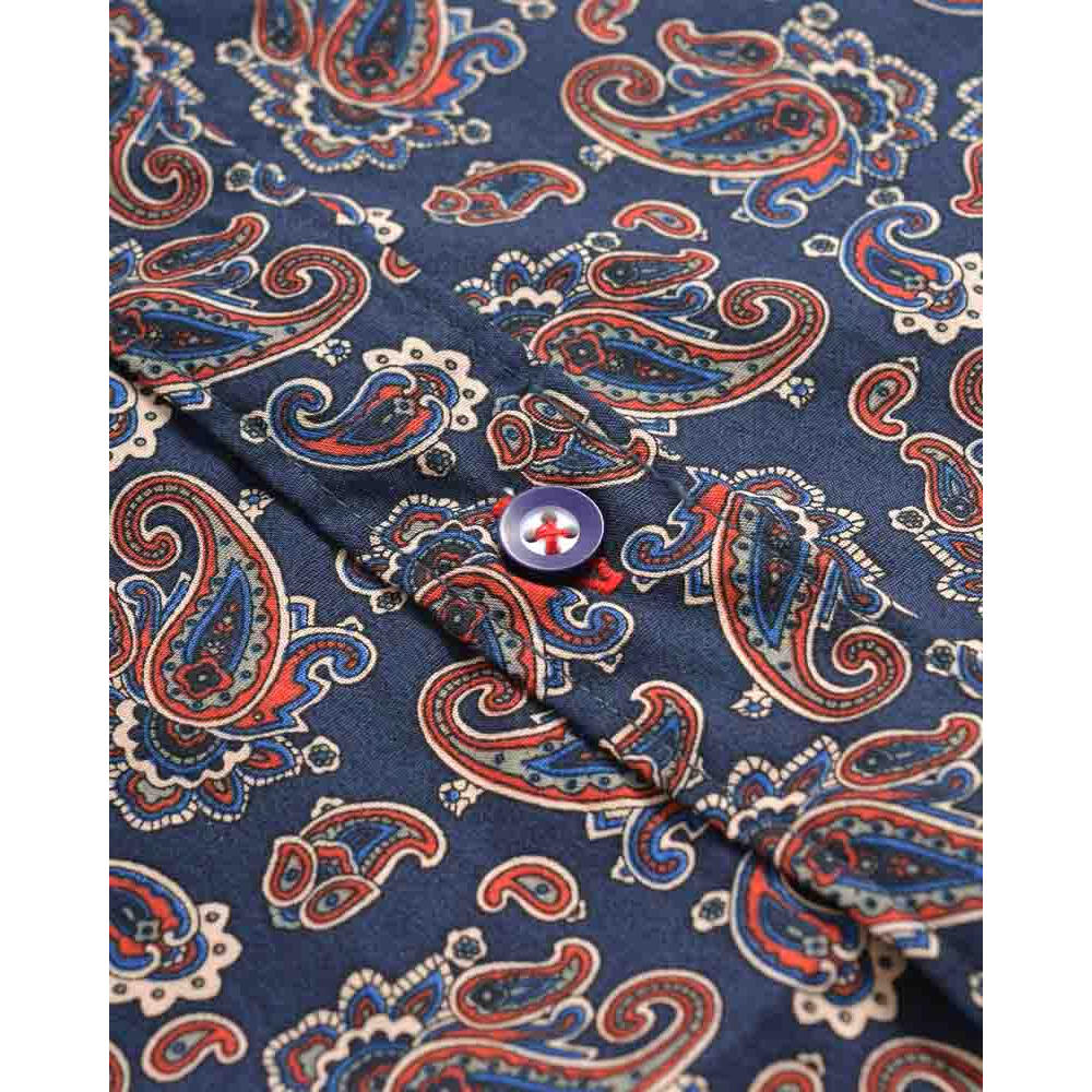 Camicia Paisley Manica Lunga Uomo Lambretta Blu Navy 5/5