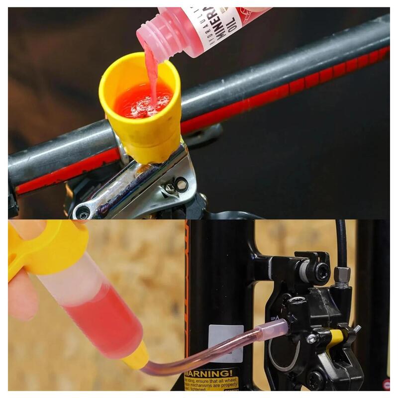 Kit aerisire frâne bicicletă seringă pâlnie adaptoare ulei