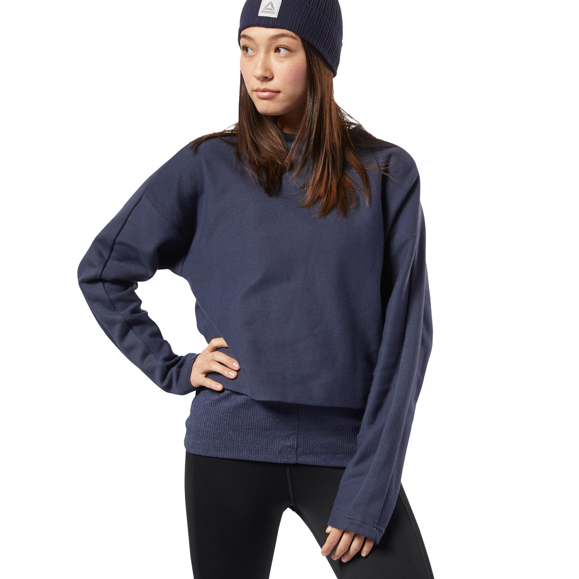 Bluza treningowa damska Reebok TE Twill Cowl Neck 2/5