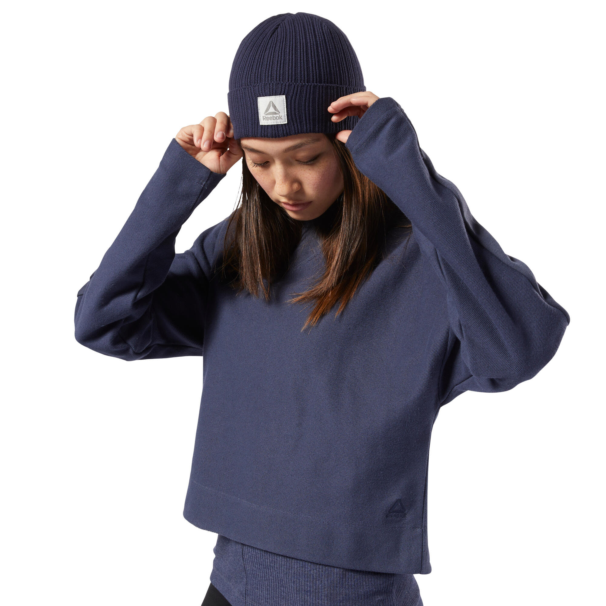 Bluza treningowa damska Reebok TE Twill Cowl Neck 3/5