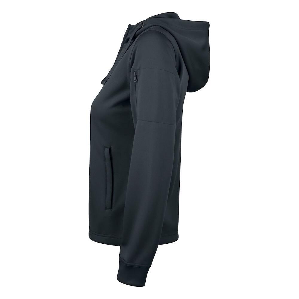 Felpa Con Cappuccio E Zip Intera Active Donna Clique Basic Nero 3/4