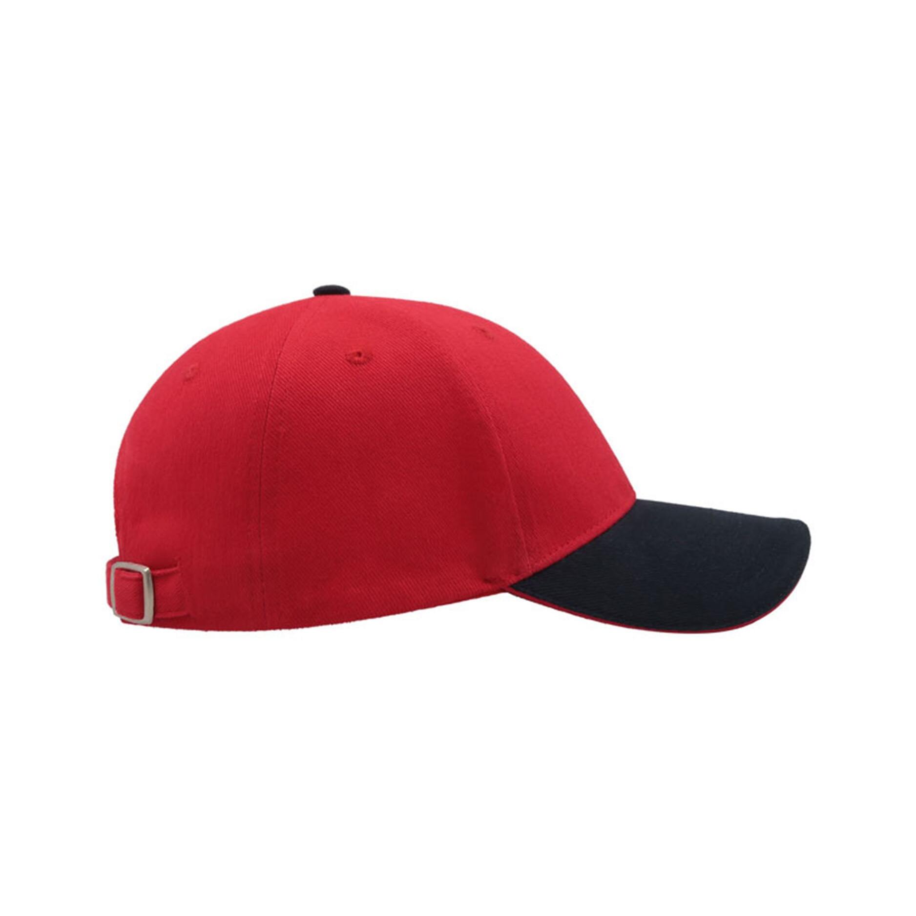 Liberty Sandwich Heavy Brush Cotton 6 Panel Cap (Pack Of 2) (Red/Navy) 3/4