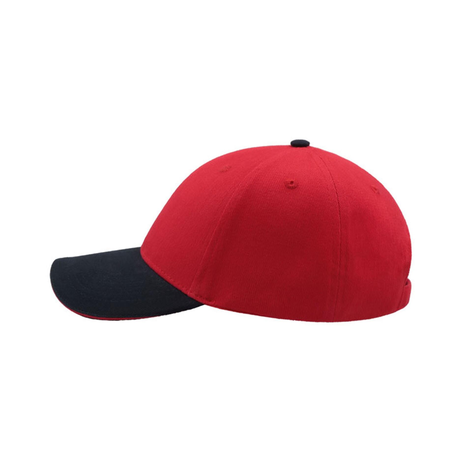 Liberty Sandwich Heavy Brush Cotton 6 Panel Cap (Pack Of 2) (Red/Navy) 4/4