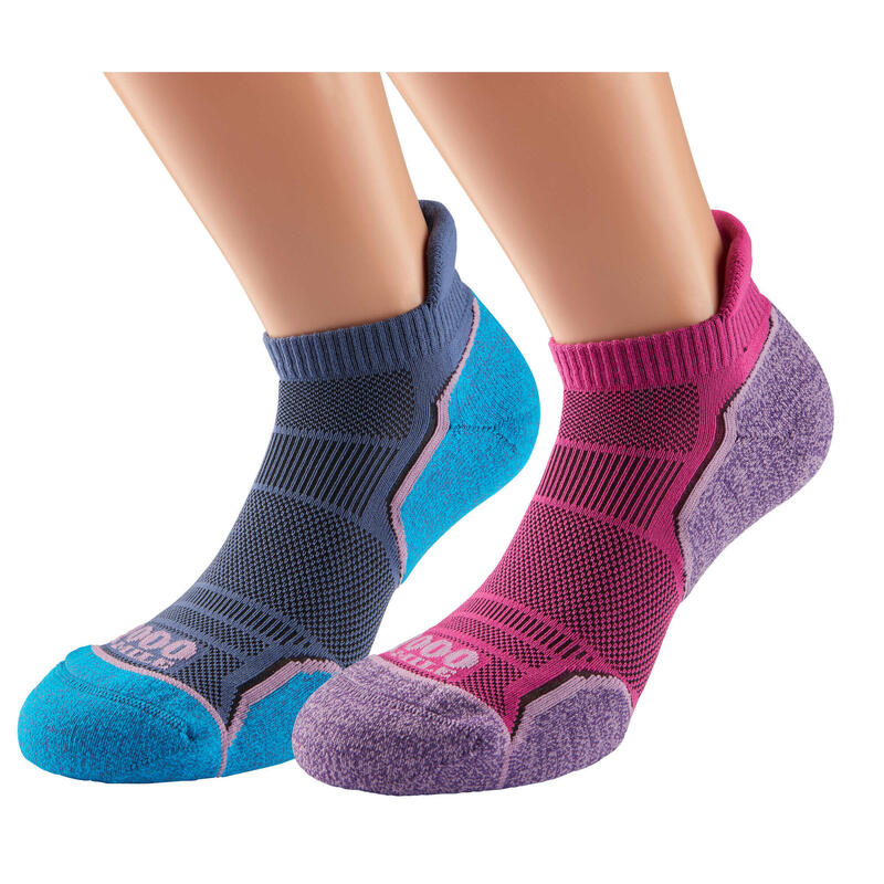 1000 Mile 2263 Run Socklet Twin Pack Ladies