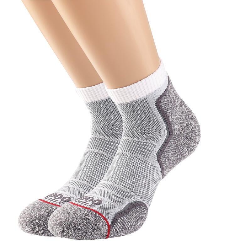 1000 Mile chaussettes de sport Run men's cotton grey 2 paires