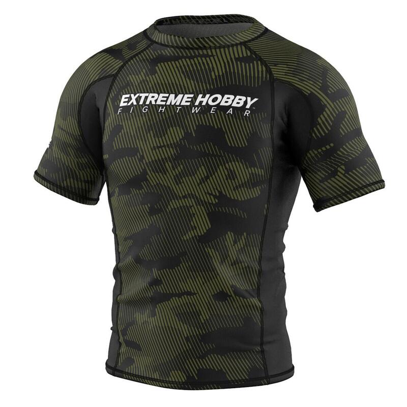 Rashguard fitness męski z krótkim rękawem EXTREME HOBBY HAVOC