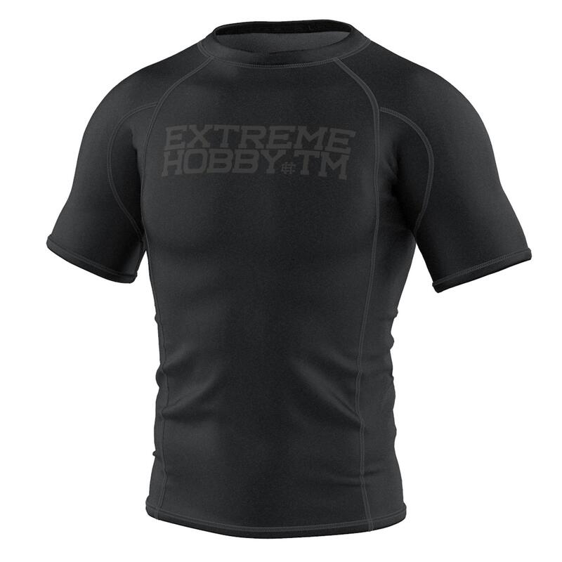 Rashguard fitness męski z krótkim rękawem EXTREME HOBBY TRACE kompresyjny