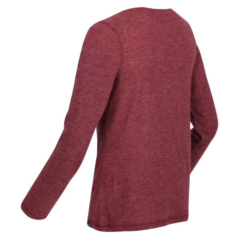 Frayda T-Shirt de randonnée col bénitier pour femme - Rouge foncé