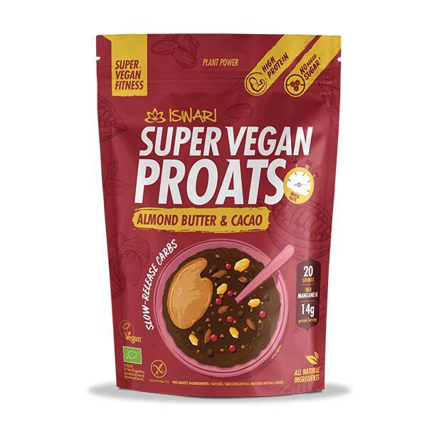 Proteína Vegana Iswari Super Vegan Proats Crema de Almendra & Cacao