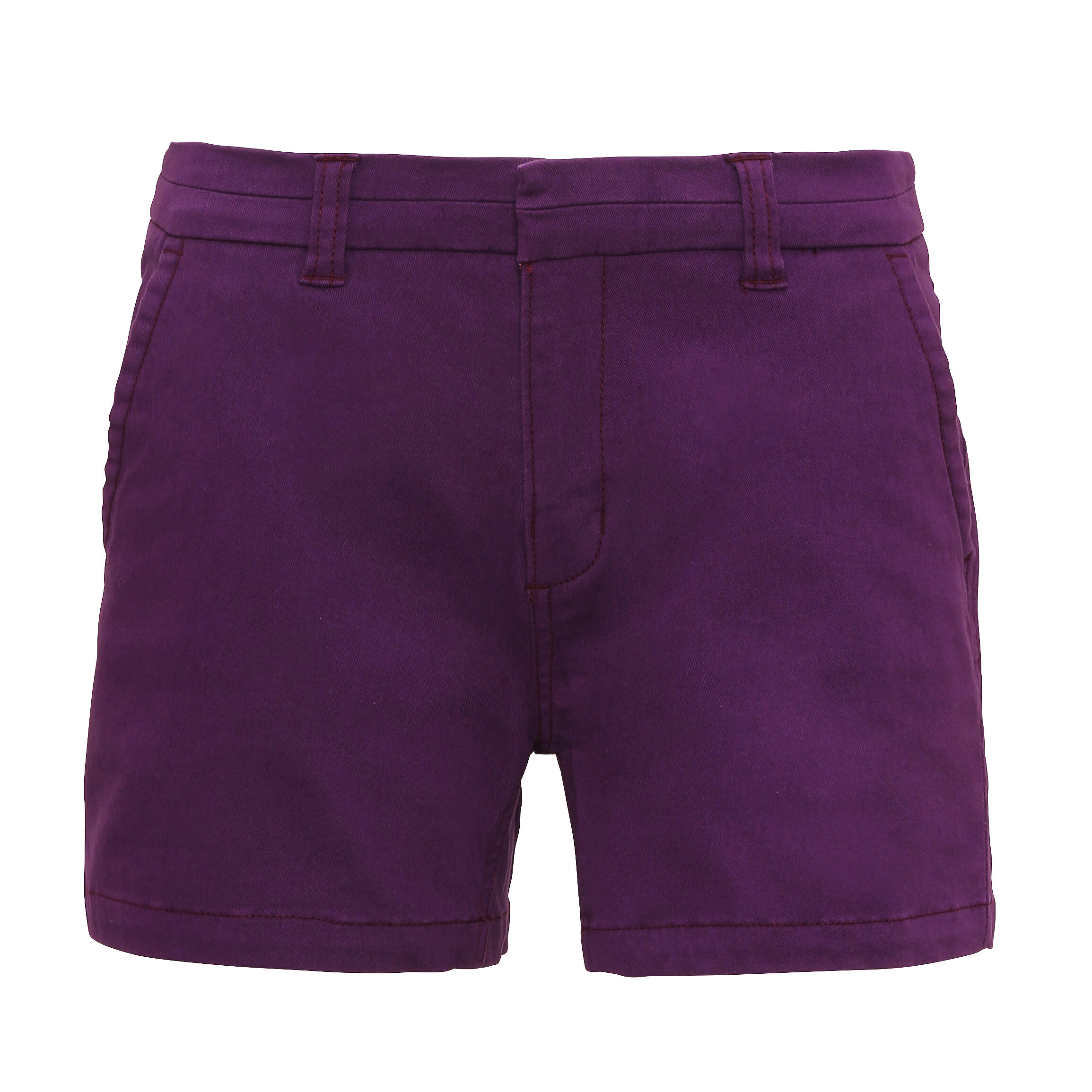Short Uni Avec Passants De Ceinture Femme (Violet) 2/3