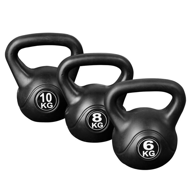 Kettlebell set van 3 stuks - 6, 8 en 10 kg - Zwart