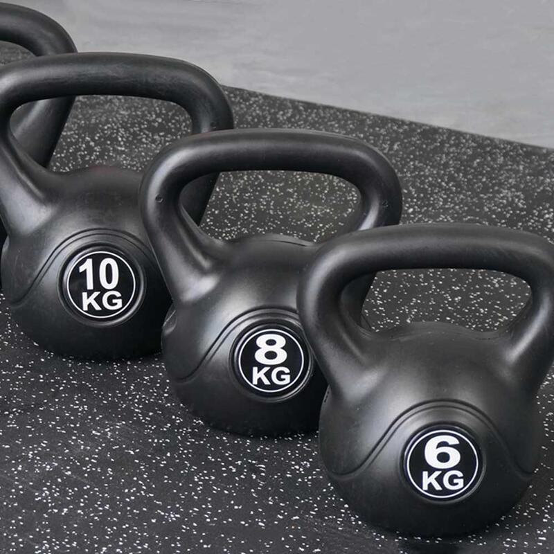 Set Kettlebell din 3 piese - 6, 8 si 10 kg - Negru