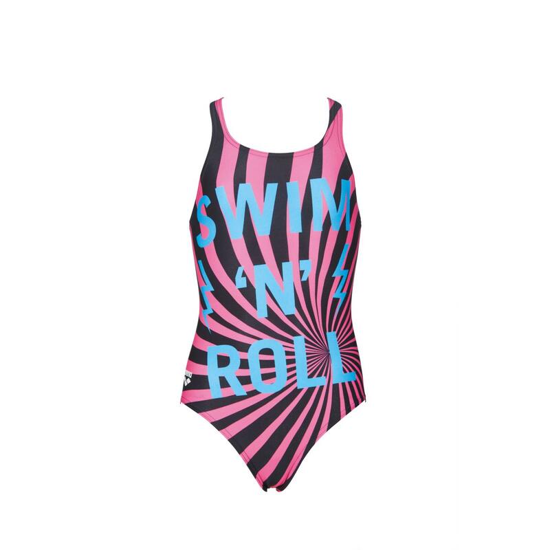 G SWIM&ROLL JR ONE PIECE V BACK 116 (6-7) BLACK