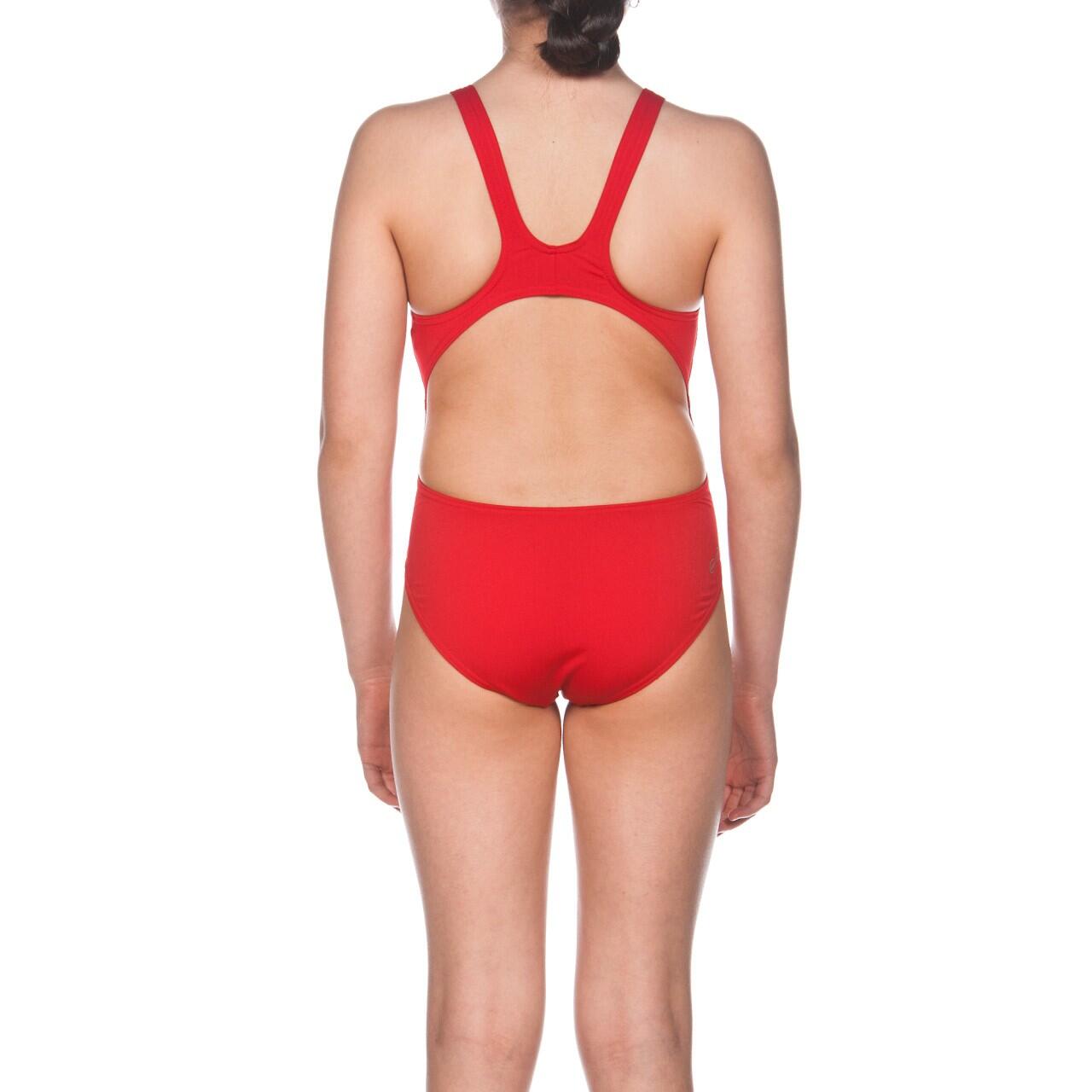 arena Girls Sports Swimsuit Solid Swim Tech, Red-White 4/5