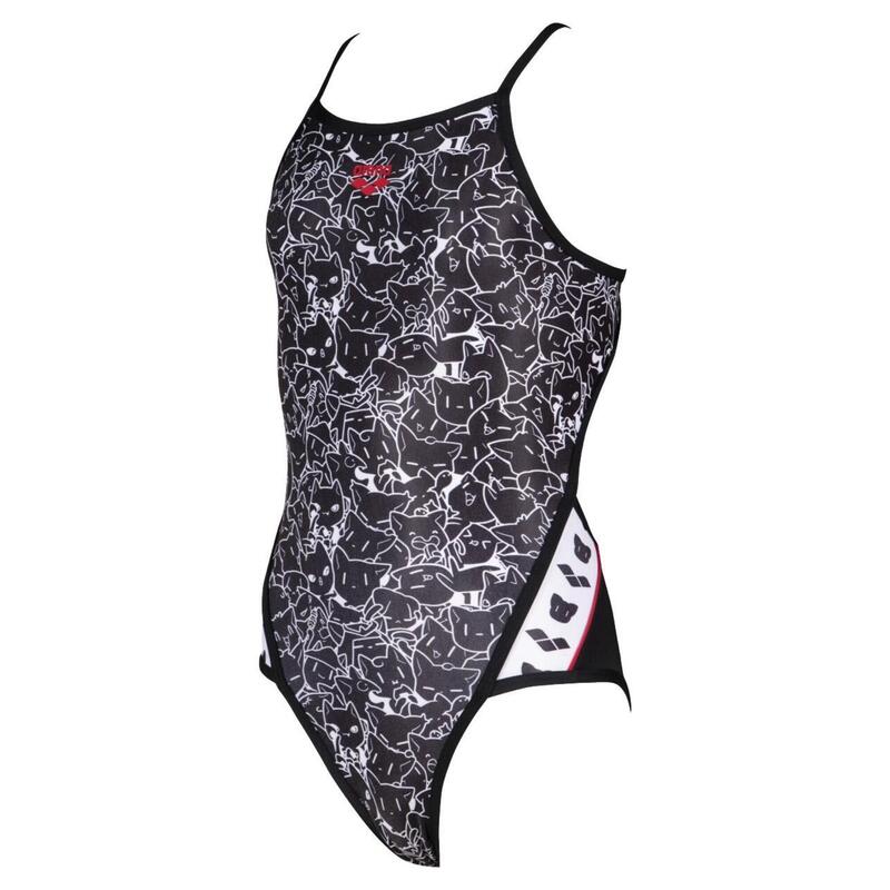 G B/W KITTIES JR SUPER FLY BACK ONE PIECE 8-9 BLACK