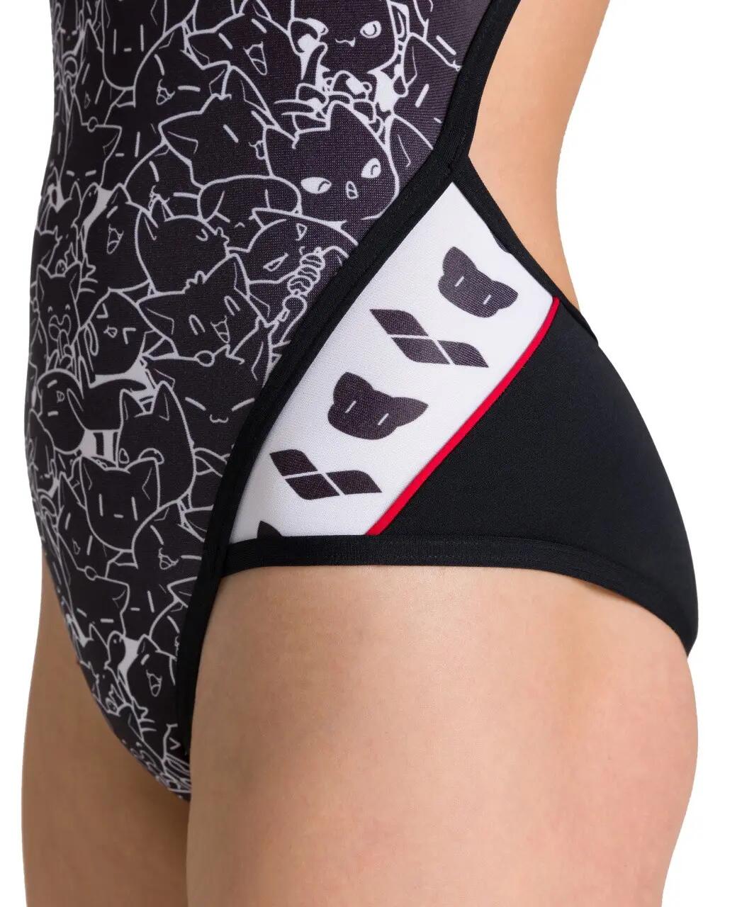 Maillot - natation - filles - bretelles - g s/w kitties - noir/blanc 2/5