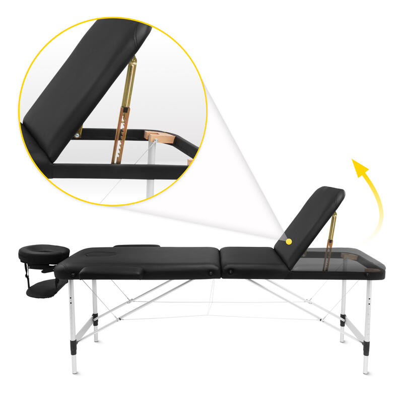 Masă de masaj cu reglarea blatului 4FIZJO din aluminiu, 60 cm