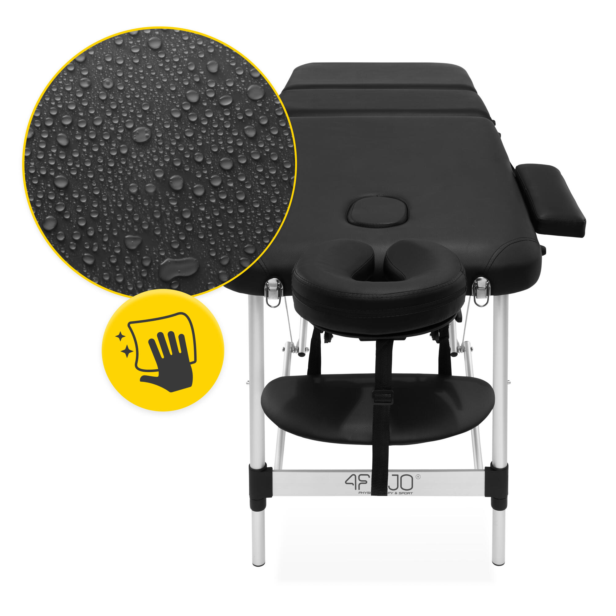 Massagetisch Aluminium mit verstellbarer Platte 60 cm 4FIZJO schwarz 6/7