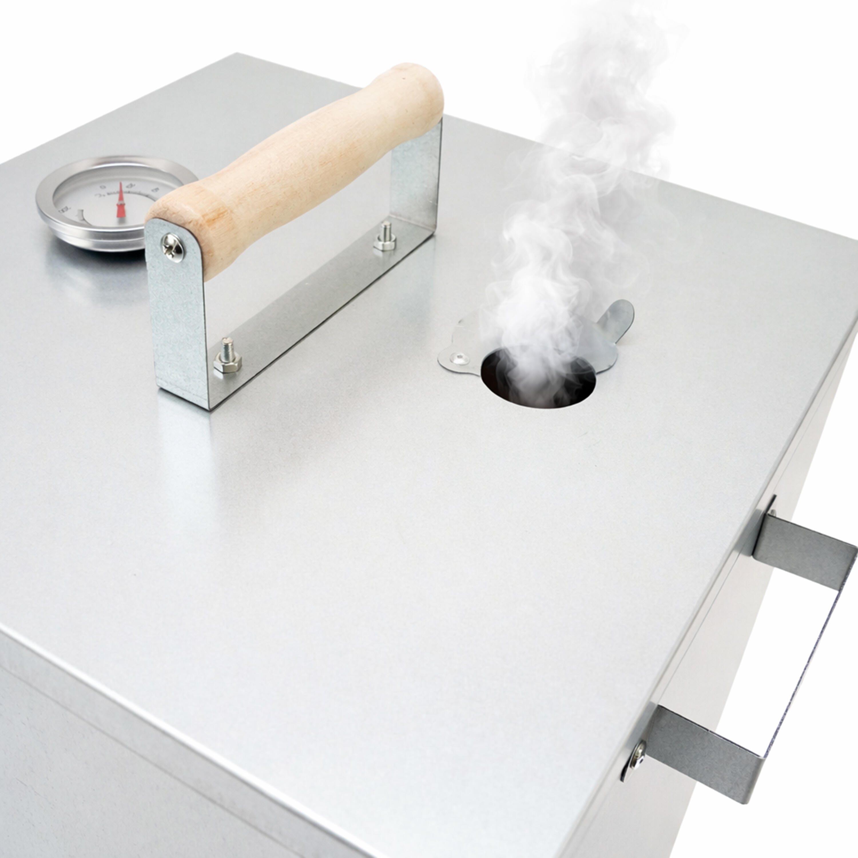 Fumoir Télescopique Carré 101 cm – Smoker avec Thermomètre et 10 Crochets 3/7