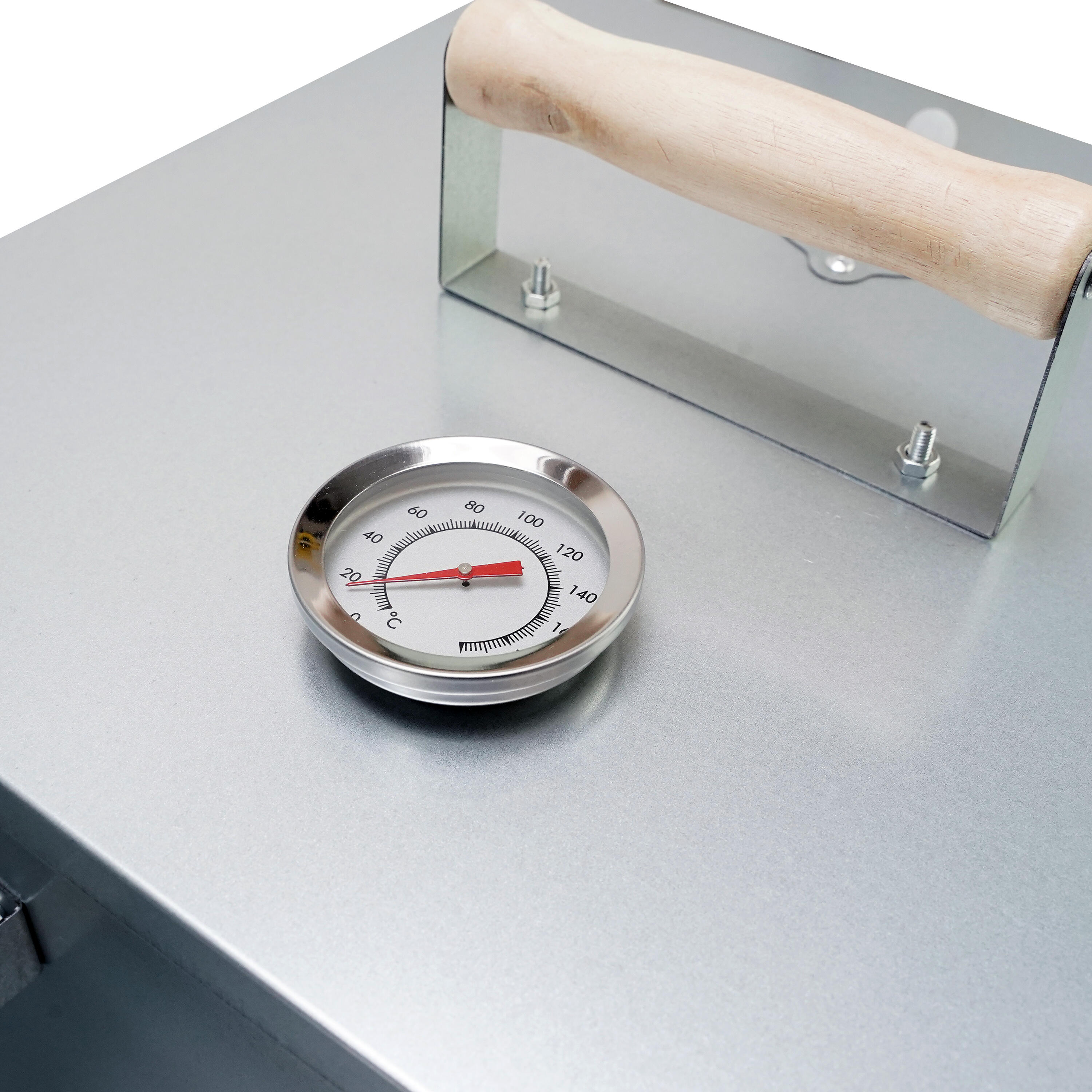 Fumoir Télescopique Carré 101 cm – Smoker avec Thermomètre et 10 Crochets 7/7