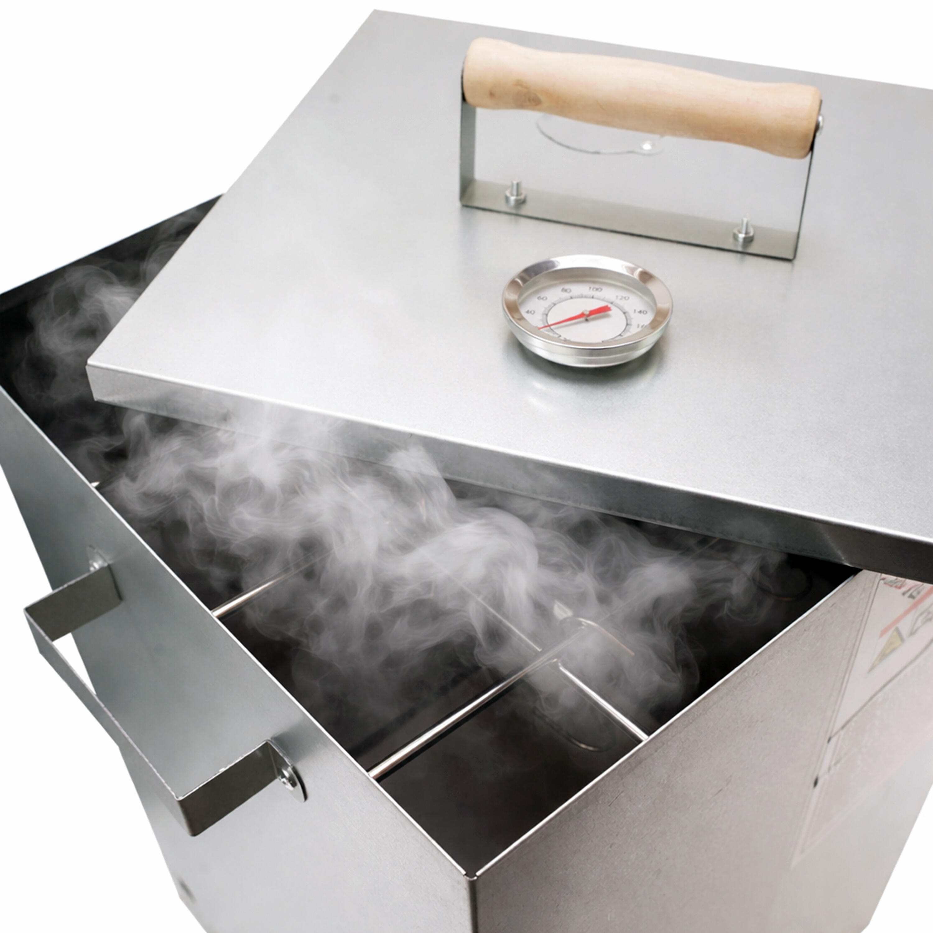 Fumoir Télescopique Carré 101 cm – Smoker avec Thermomètre et 10 Crochets 6/7