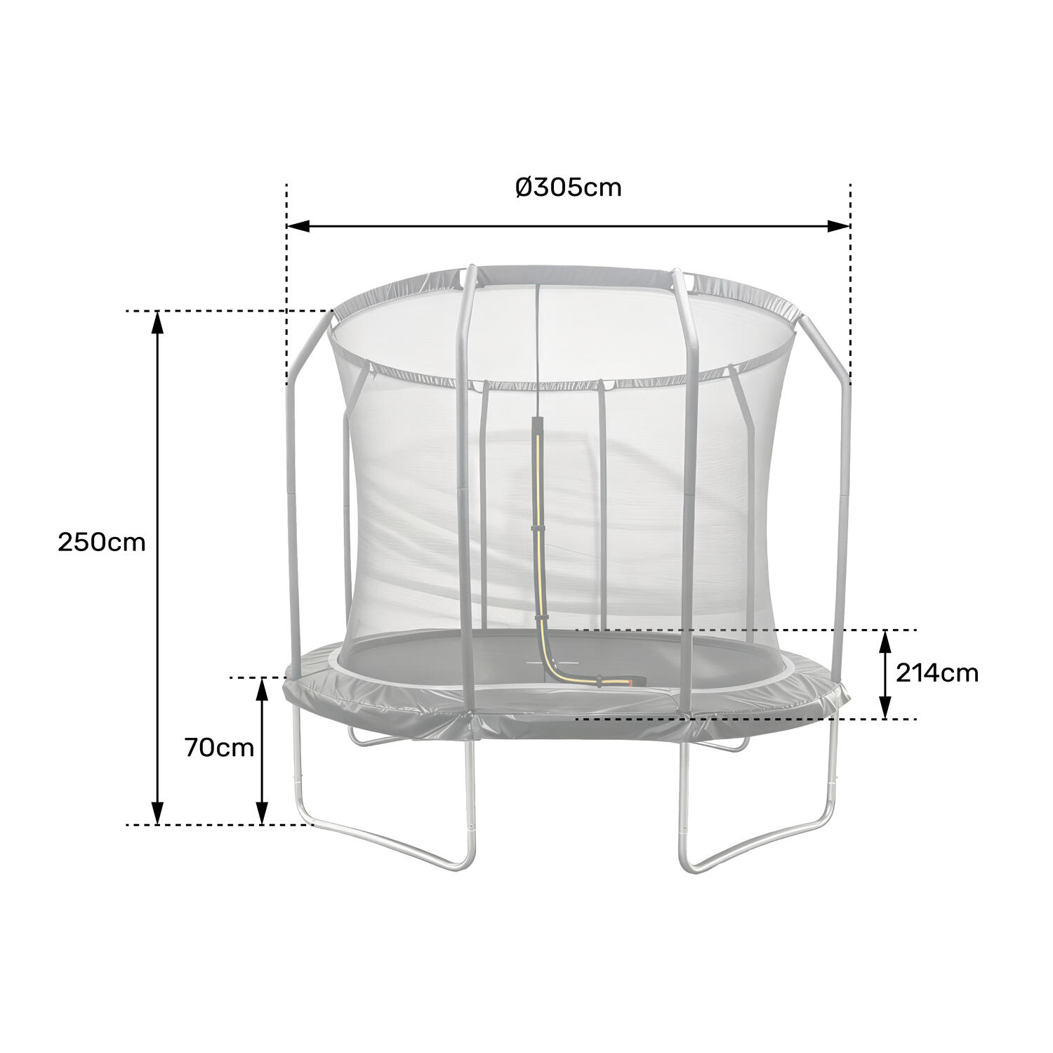 Trampoline ovale 305x214cm noir SYDNEY + filet et échelle 7/7