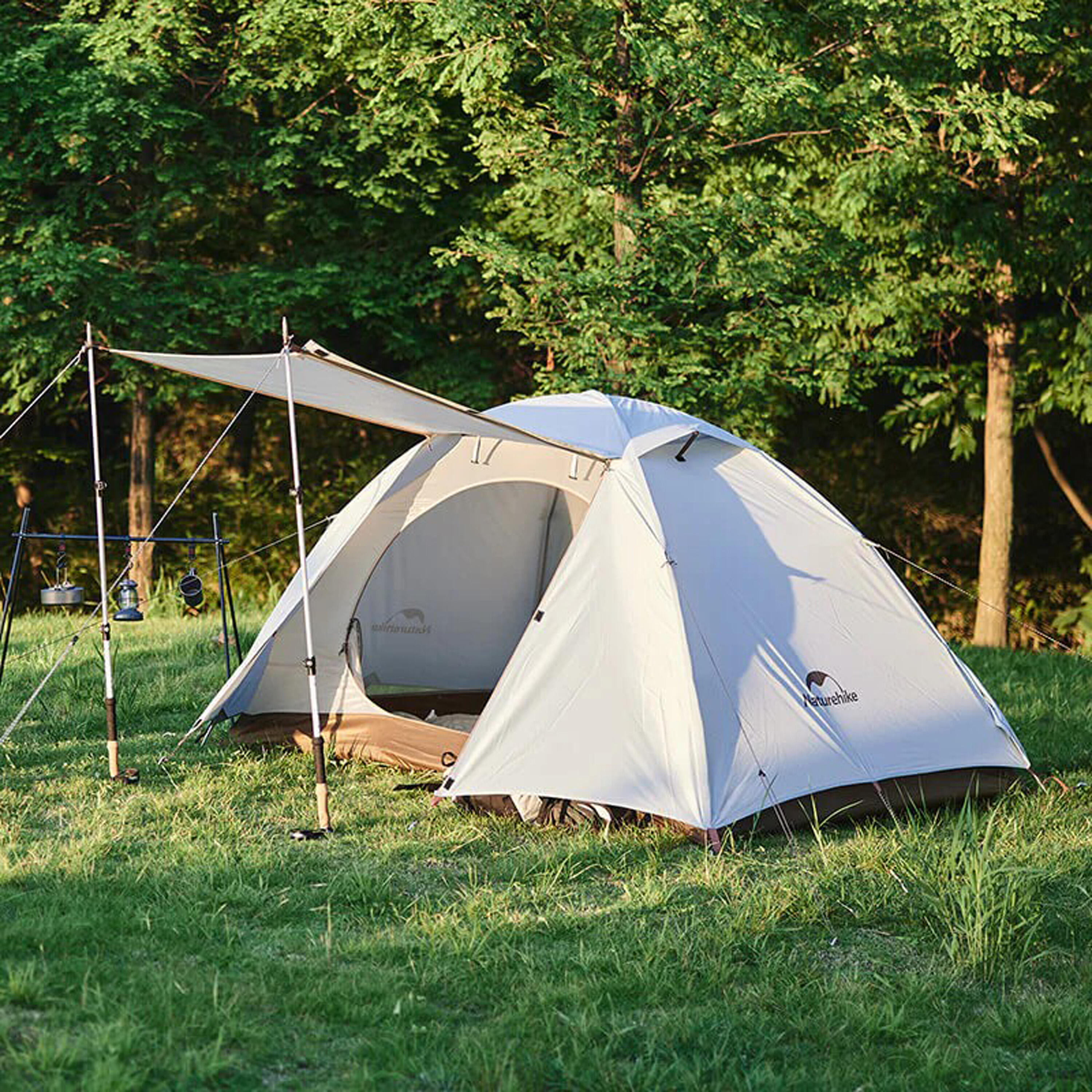 Tienda de Campaña 2 personas Naturehike Blanca Liviana 2/7