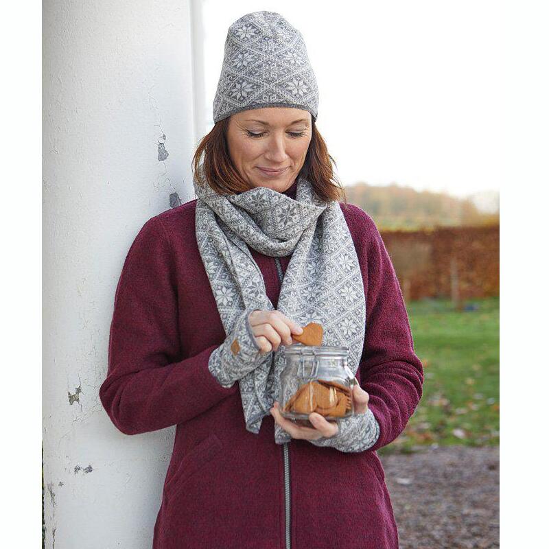 Echarpe tricotée en laine Freya Gris Marl21-Taille Unique 185x27-Gris