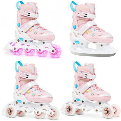 4-in-1 verstelbare skeelers lilly ijshockey-schaatsen led-wieltjes en patches