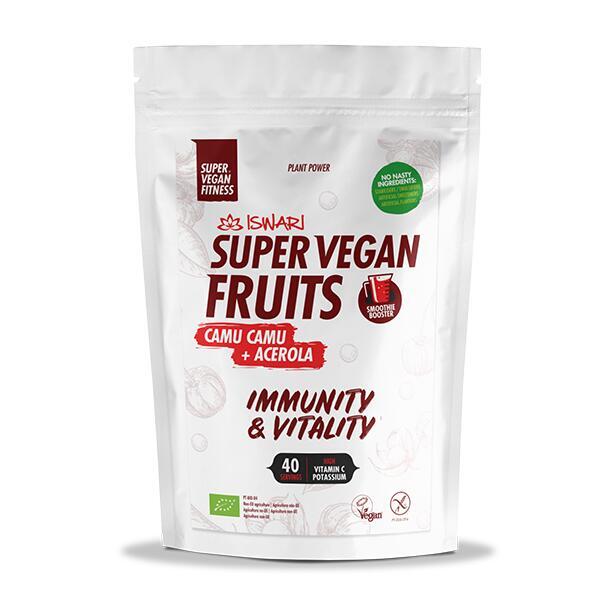 Proteína Vegana Iswari Super Vegan Fruits camu camu y acerola