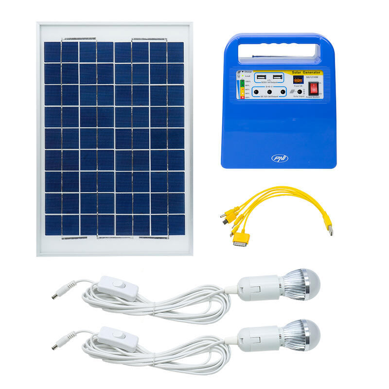 PNI GreenHouse H01 30W fotovoltaïsch systeem met 12V / 7Ah-batterij, USB / Radio