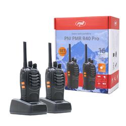 PNI PMR R40 PRO Radio, batterijen, opladers en koptelefoon inbegrepen,2 pc