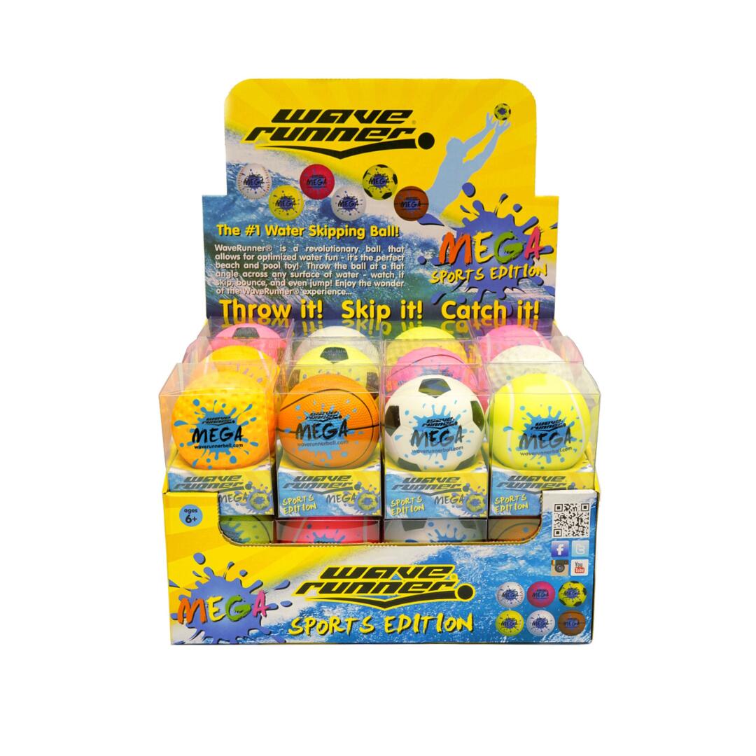 WAVE RUNNER MEGA SPORT BALL 9CM ASST - WR800B-SPT 