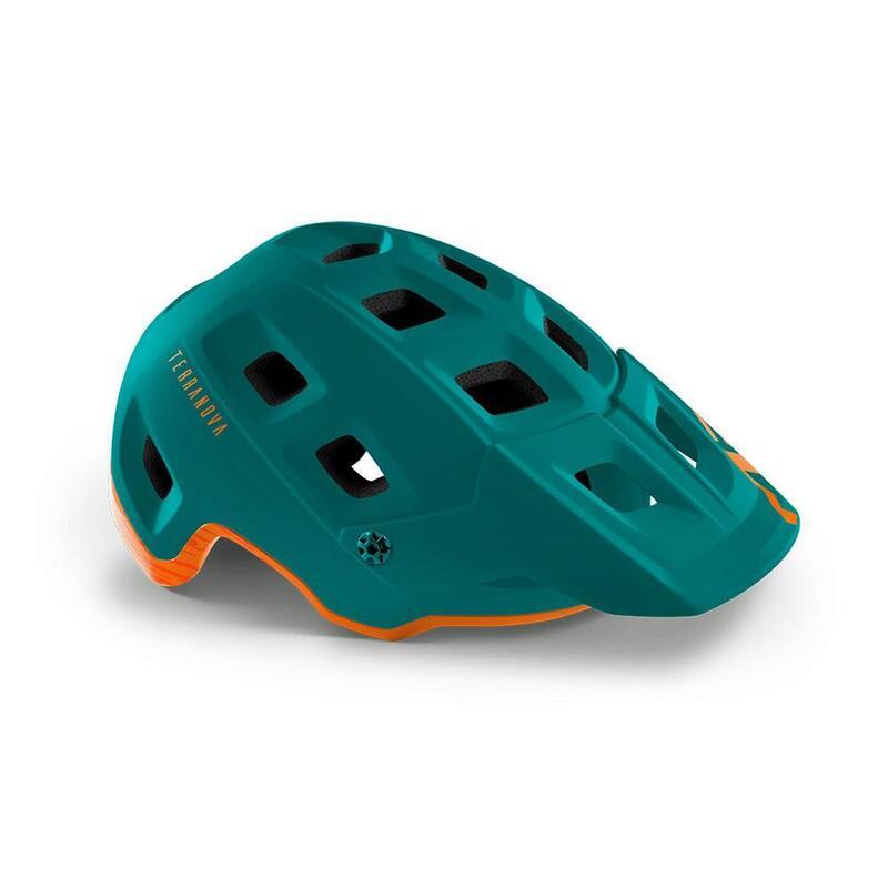 MET Terranova Helmet - All-Mountain/Trail Alpine Green Orange | Matt Glossy