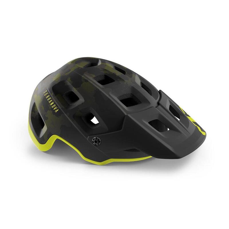 MET Terranova Helmet - All-Mountain/Trail Camo Lime Green | Matt