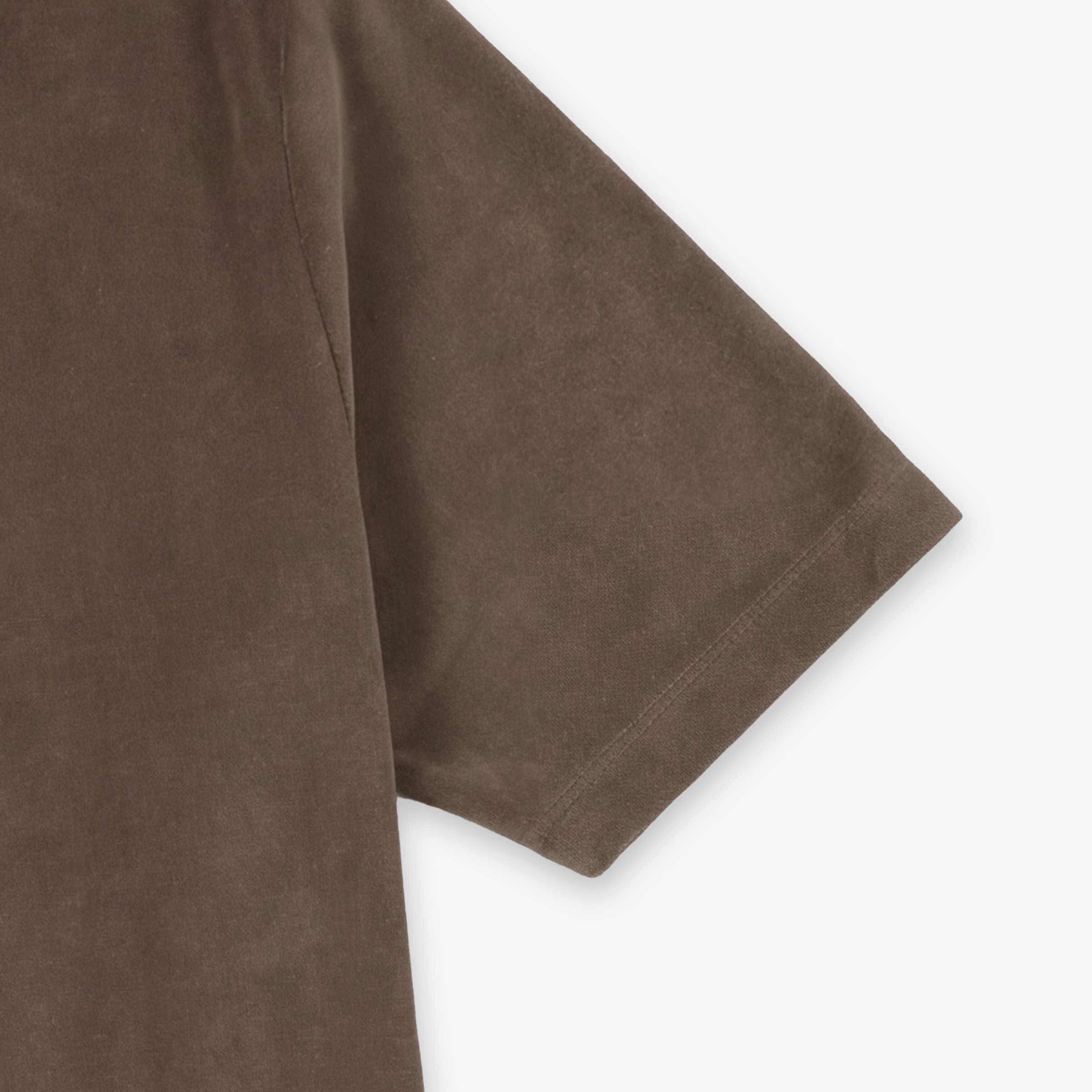 Polo a maniche corte in spugna con collo con zip color argilla 4/4
