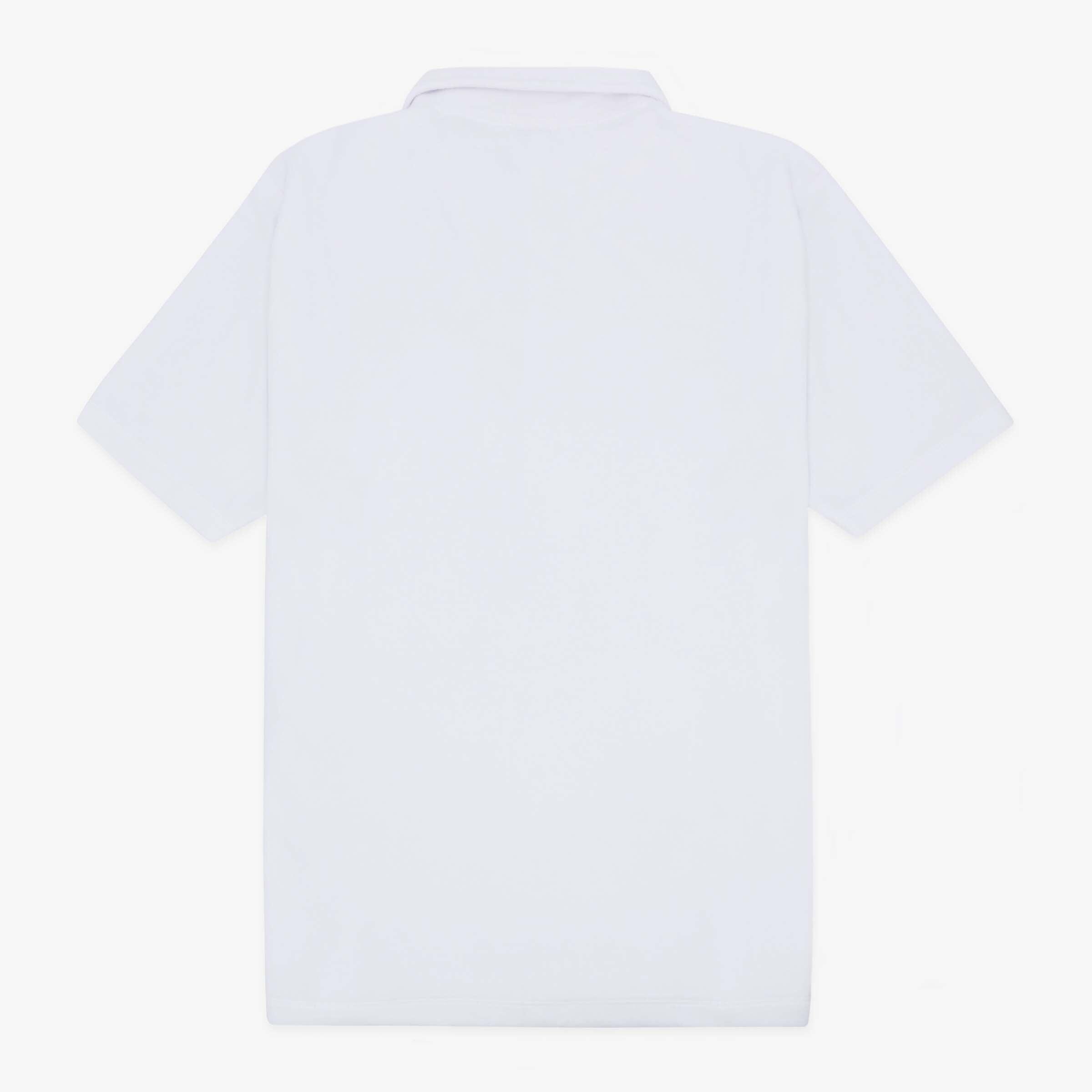 Polo a maniche corte in spugna con collo con zip bianco 2/4