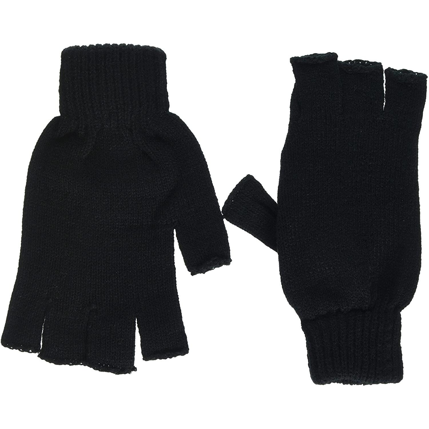 Unisex Fingerless Mitts / Gloves (Black) 2/4